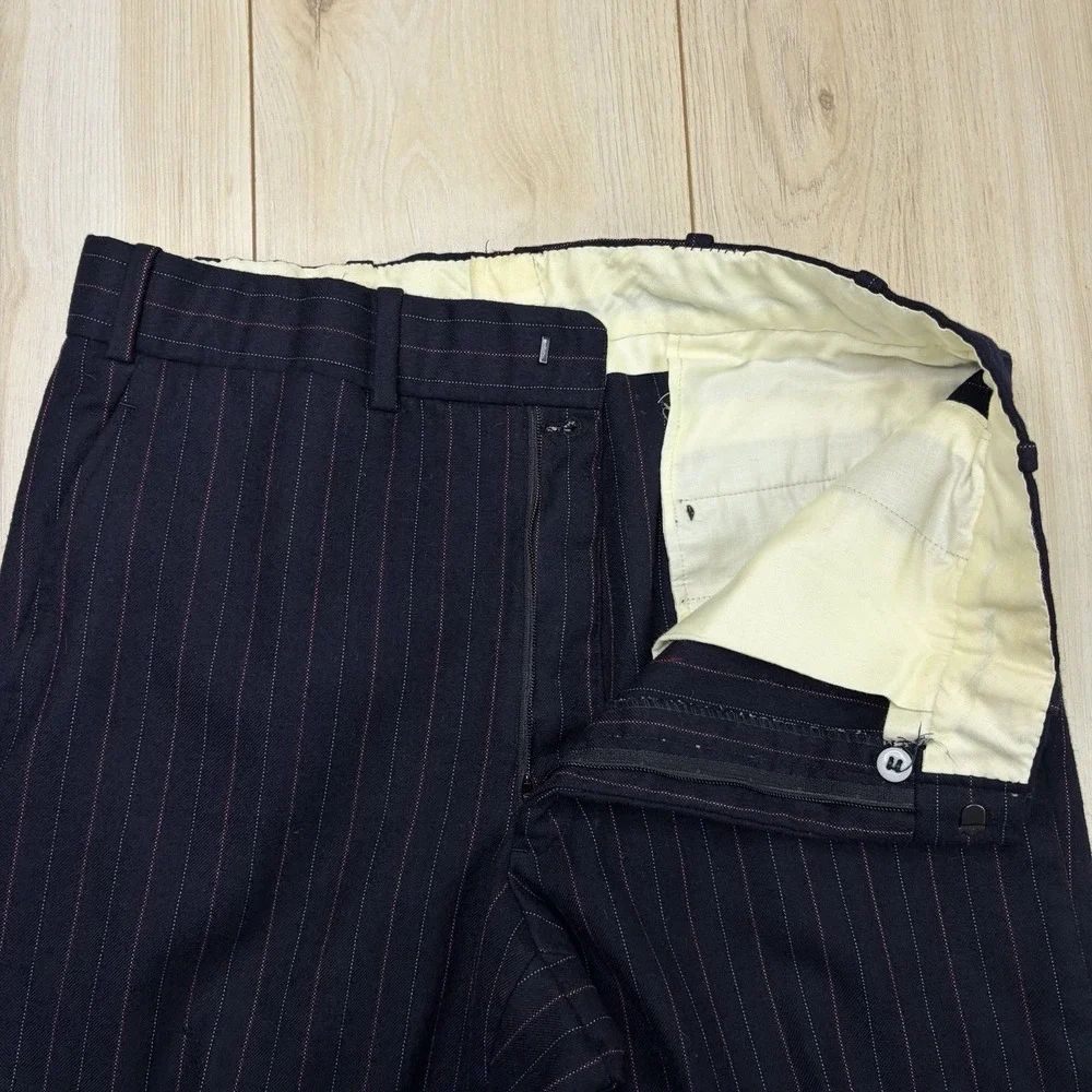 VTG 1954 Brooks Brothers 346 Double Pinstripe Wool Suit Navy Blue Mens 38L 32x29